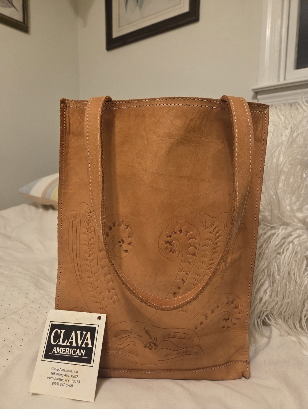 Clava Tooled Leather Tote